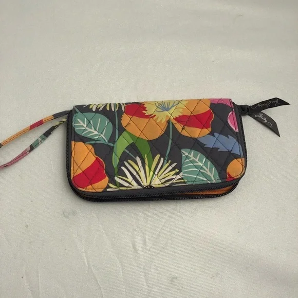 Vera Bradley Jazzy Blooms multicolor floral zip around wristlet wallet - Picture 3 of 5
